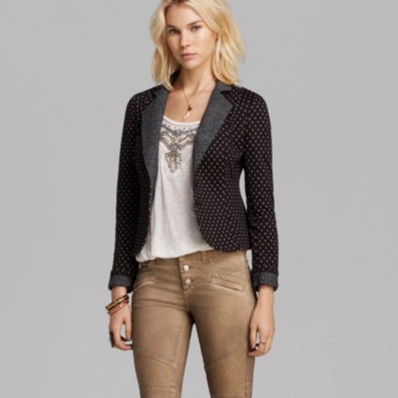 Free People Jackets & Blazers - Free People Diamond Textured Polka Dot Knit Blazer